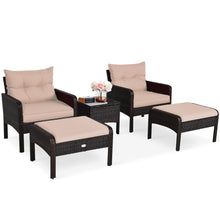 Load image into Gallery viewer, Gymax 5 PC Patio Set Sectional Rattan Wicker Furniture Set Home Outdoor
