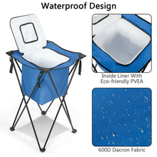 Load image into Gallery viewer, Gymax Portable Tub Cooler w/Folding Stand &amp; Carry Bag Leakproof Picnic Cooler Blue
