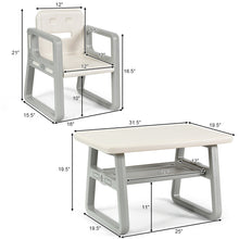 Load image into Gallery viewer, Gymax Kids Table and 2 Chairs Set Toddler Table w/ Storage Shelf For Baby Gift White
