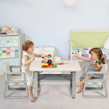 Load image into Gallery viewer, Gymax Kids Table and 2 Chairs Set Toddler Table w/ Storage Shelf For Baby Gift White
