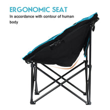 Load image into Gallery viewer, Gymax Moon Saucer Steel Camping Chair Folding Padded Seat w/ Carry Bag
