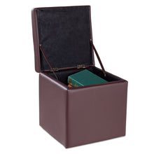 Load image into Gallery viewer, Gymax Storage Box Ottoman Square Seat Foot Stool Chair Cube Hinge Top Brown
