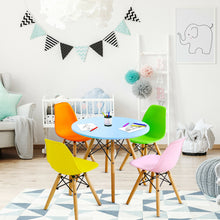 Load image into Gallery viewer, Gymax 5 PC Kids Colorful Round Table Chair Set w/ 4 Armless Chairs
