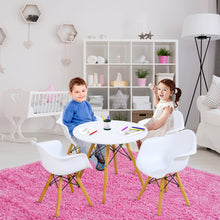 Load image into Gallery viewer, Gymax 5 PC Kids Round Table Chair Set with 4 Arm Chairs White
