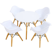 Load image into Gallery viewer, Gymax 5 PC Kids Round Table Chair Set with 4 Arm Chairs White

