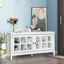 Load image into Gallery viewer, Gymax TV Stand Modern Wood Storage Console Entertainment Center w/ 2 Doors White
