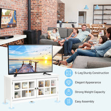 Load image into Gallery viewer, Gymax TV Stand Modern Wood Storage Console Entertainment Center w/ 2 Doors White
