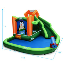 Load image into Gallery viewer, Gymax Inflatable Slide Bouncer and Water Park Bounce House Climbing Wall Splash Pool Water Cannon
