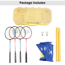 Load image into Gallery viewer, Gymax Portable Badminton Set Folding Tennis Badminton Volleyball Net w/ Stands Case
