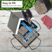 Load image into Gallery viewer, Gymax Outdoor Wild Bird Feeder Weatherproof House Design Garden Yard Decoration Blue
