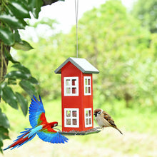 Load image into Gallery viewer, Gymax Outdoor Wild Bird Feeder Weatherproof House Design Garden Yard Decoration Red
