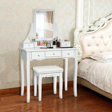 Load image into Gallery viewer, Gymax Vanity Set W/Mirror Drawers &amp; Removable Storage Box Makeup Dressing Table
