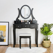 Load image into Gallery viewer, Gymax Vanity Set Makeup Dressing Table W/Mirror Drawers &amp; Removable Storage Box
