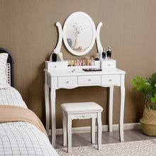 Load image into Gallery viewer, Gymax Vanity Set Makeup Dressing Table W/Mirror Drawers &amp; Removable Storage Box
