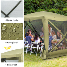 Load image into Gallery viewer, Gymax Portable Pop Up 6 Sided Canopy Instant Gazebo Screen Tent Green

