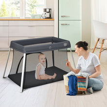 Load image into Gallery viewer, Gymax Foldable Baby Playpen Playard Lightweight Crib w/ Carry Bag For Infant Dark Gray
