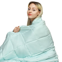 Load image into Gallery viewer, Gymax 7-20 lbs Cooling Weighted Blanket Luxury Cooler Version Cotton &amp; Glass Beads Light Green/Blue/Pink
