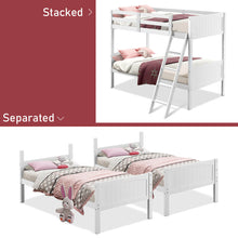Load image into Gallery viewer, Gymax Wooden Twin Over Twin Bunk Beds Convertable 2 Individual Twin Beds White
