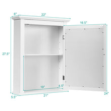 Load image into Gallery viewer, Gymax Bathroom Mirror Cabinet Wall Mounted Adjustable Shelf Medicine Storage White
