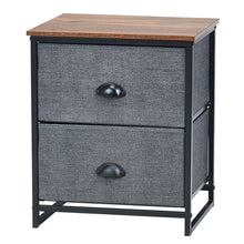Load image into Gallery viewer, Gymax 2 Drawers Nightstand Side Table Storage Unit Display Metal Frame Dorm Room
