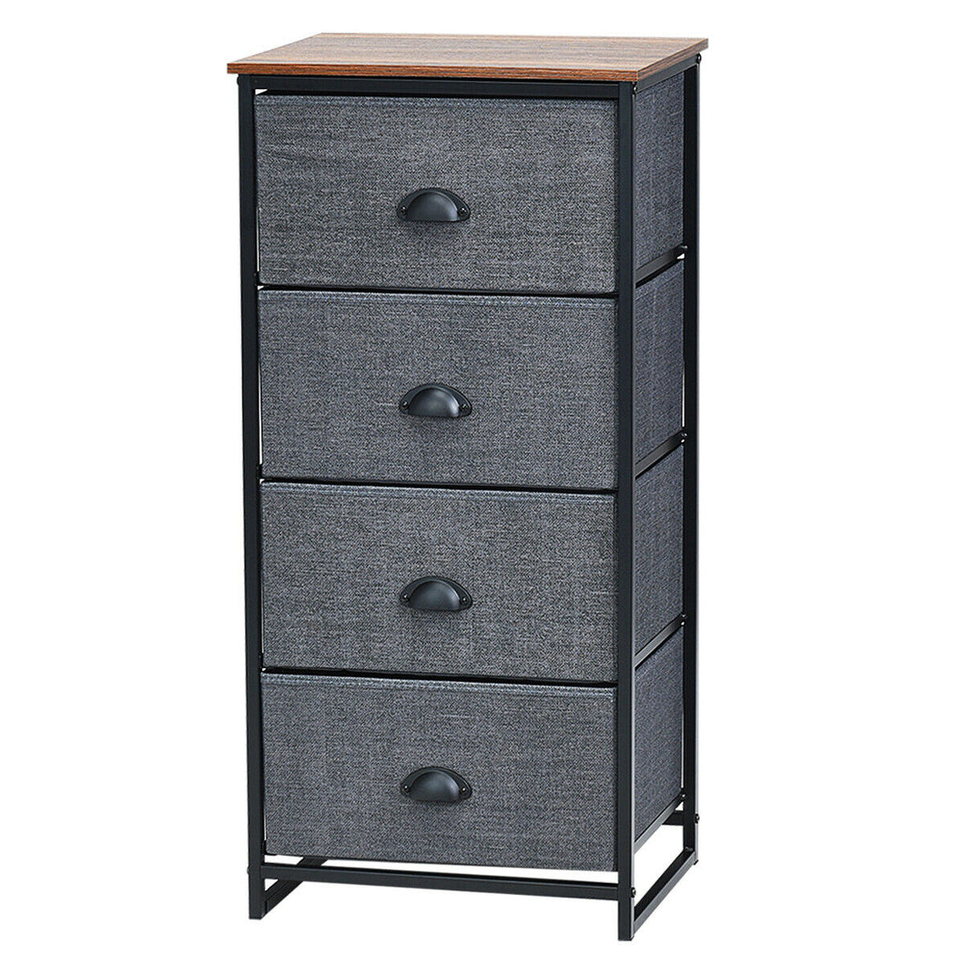 Gymax 4 Drawers Dresser Chest Storage Tower Side Table Display Home Furniture