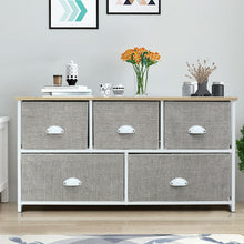 Load image into Gallery viewer, Gymax 5 Drawers Dresser Storage Unit Side Table Display Organizer Dorm Room Wood White
