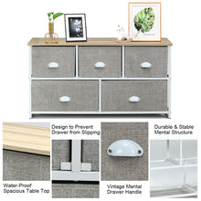 Load image into Gallery viewer, Gymax 5 Drawers Dresser Storage Unit Side Table Display Organizer Dorm Room Wood White
