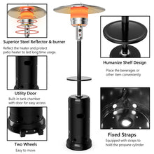 Load image into Gallery viewer, Gymax Outdoor Patio Heater Propane Standing LP Gas Steel W/Table &amp; Wheels Black
