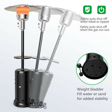 Load image into Gallery viewer, Gymax Outdoor Patio Heater Propane Standing LP Gas Steel W/Table &amp; Wheels Black
