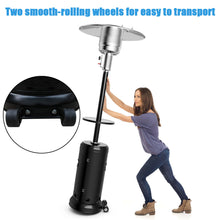 Load image into Gallery viewer, Gymax Outdoor Patio Heater Propane Standing LP Gas Steel W/Table &amp; Wheels Black
