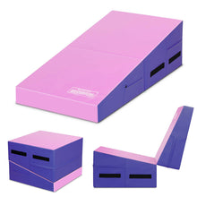 Load image into Gallery viewer, Gymax Folding Gymnastics Tumbling Mat Incline Cheese Wedge Exercise Cushion W/ Handles
