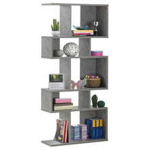 Load image into Gallery viewer, Gymax 5 Cubes Ladder Shelf Freestanding Corner Bookshelf Display Rack Bookcase Gray
