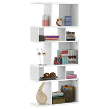 Load image into Gallery viewer, Gymax 5 Cubes Ladder Shelf Freestanding Corner Bookshelf Display Rack Bookcase Gray
