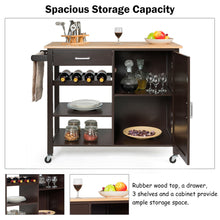 Load image into Gallery viewer, Gymax 4-Tier Wood Kitchen Island Trolley Cart Storage Cabinet w/ Wine Rack &amp; Drawer
