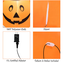 Load image into Gallery viewer, Gymax 4ft Giant Inflatable Capped Pumpkin Lantern w/ LED &amp; Halloween Wizard Witch Hat
