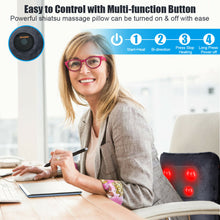 Load image into Gallery viewer, Gymax Shiatsu Massage Pillow Back Neck Massager Kneading w/ Heat Shoulder Pain Relief
