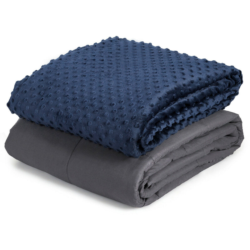 Gymax 10lbs 41''x60'' Weighted Blanket Sleeping Helper Removable Soft Crystal Cover w/ Glass Bead