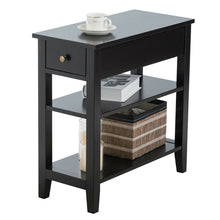 Load image into Gallery viewer, Gymax 3 Tier Nightstand Bedside Table Sofa Side End Table w/Double Shelves Drawer
