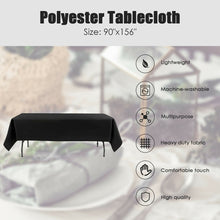 Load image into Gallery viewer, Gymax 10 PCS 90'' x 156'' Rectangle Polyester Tablecloth Wedding Party Home Decor Black
