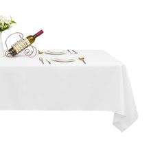 Load image into Gallery viewer, Gymax 10 PCS 90&#39;&#39; x 156&#39;&#39; Rectangle Polyester Tablecloth Wedding Party Home Decor White
