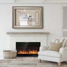 Load image into Gallery viewer, Gymax 36&#39;&#39; Electric Fireplace Recessed and Wall Mounted 750W/1500W W/ Multicolor Flame
