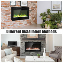 Load image into Gallery viewer, Gymax 36&#39;&#39; Electric Fireplace Recessed and Wall Mounted 750W/1500W W/ Multicolor Flame
