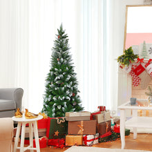 Load image into Gallery viewer, Gymax 5'/6'/7.5'Snow Flocked Pencil Christmas Tree w/ PVC Needles
