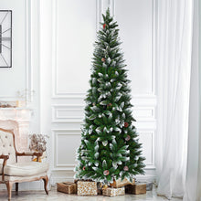 Load image into Gallery viewer, Gymax 5'/6'/7.5'Snow Flocked Pencil Christmas Tree w/ PVC Needles
