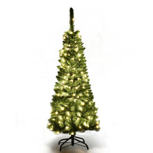 Load image into Gallery viewer, Gymax 4.5ft/6.5ft/7.5ft Pre-Lit Pencil Christmas Tree Traditional Indoor
