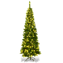 Load image into Gallery viewer, Gymax 4.5ft/6.5ft/7.5ft Pre-Lit Pencil Christmas Tree Traditional Indoor
