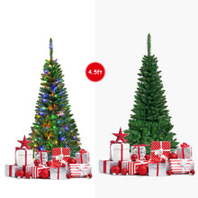 Load image into Gallery viewer, Gymax 4.5ft Colorful Lights Spruce Hinged Tree with 150 Colorful LED Lights
