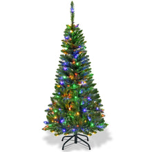 Load image into Gallery viewer, Gymax 4.5ft Colorful Lights Spruce Hinged Tree with 150 Colorful LED Lights
