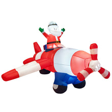 Load image into Gallery viewer, Gymax 8ft Blow-Up Decor Inflatable Christmas Santa Claus Flying Airplane Insert LED Lights
