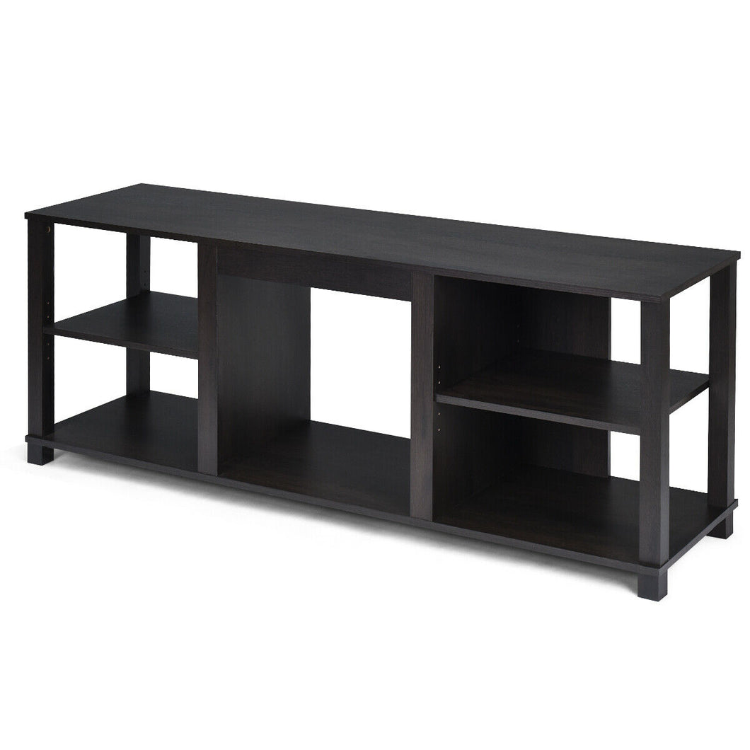 Gymax 2-Tier TV Stand Storage Cabinet Console Adjustable Shelves Living Room UP TO 65''